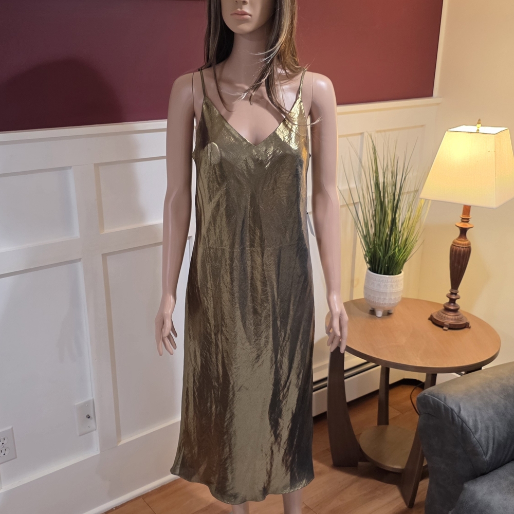 Gold Satin Slip Dress
